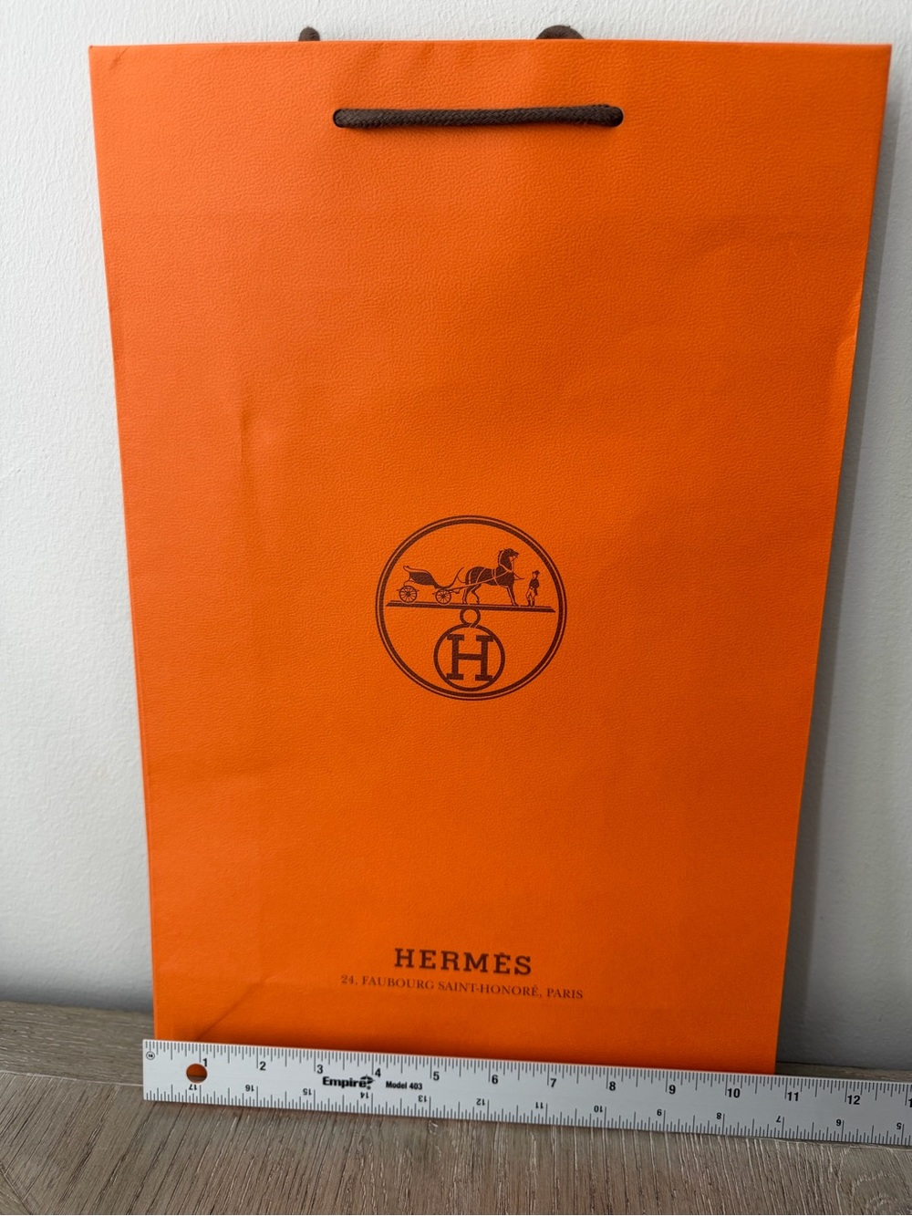 Hermès Orange Logo Shopping Bag Per Piece